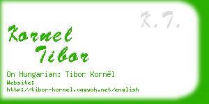 kornel tibor business card